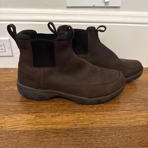 LL BEAN Traverse Insulated Trail Boots Slip On Brown Leather Mens Size 9.5W